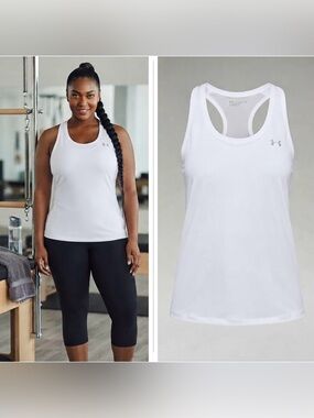 Under Armour Women's Athleisure Armour Racer Tank White/Metallic Silver